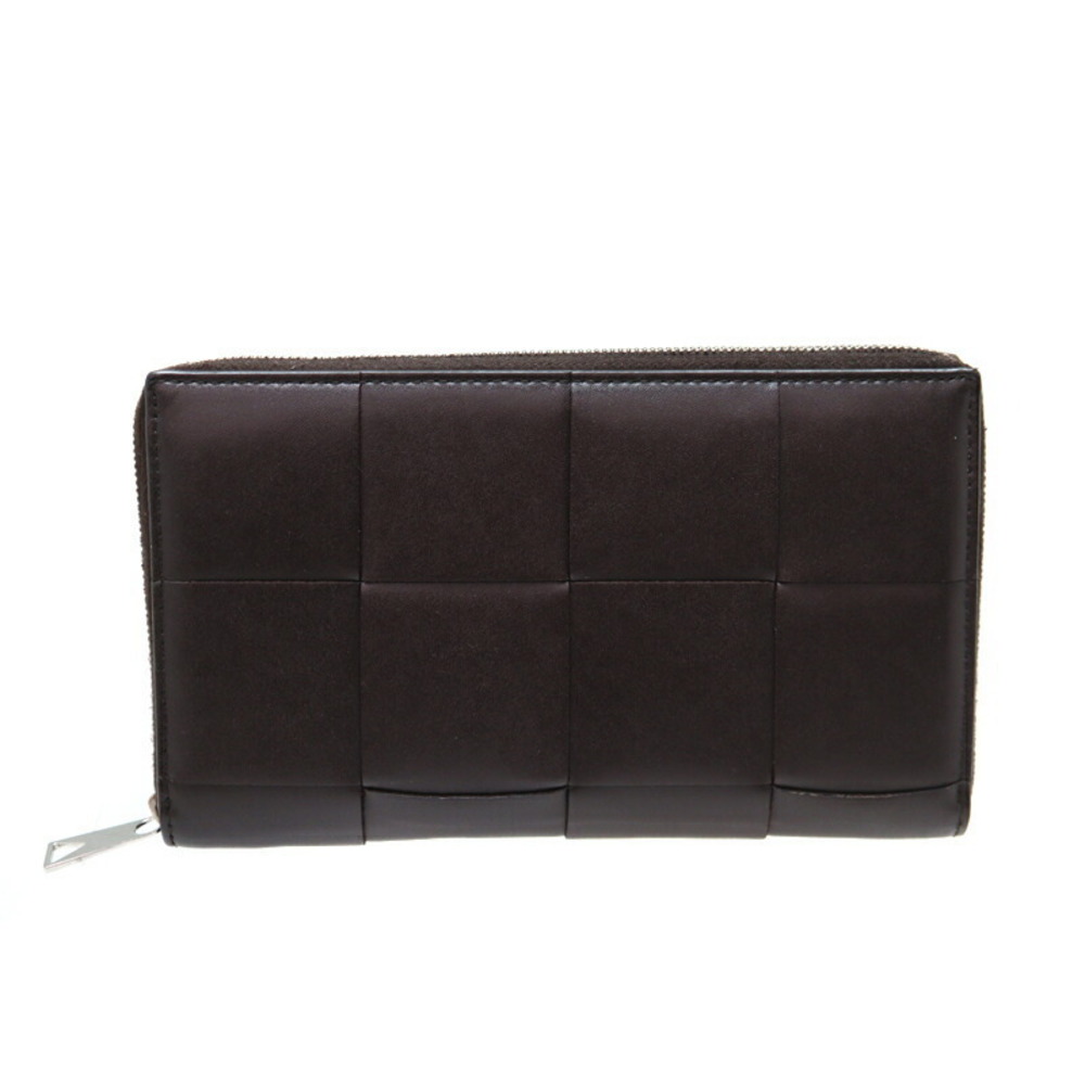 Bottega Veneta Leather Around Zip Wallet Brown
